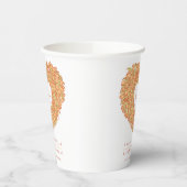 オレンジアプリコットチューリップフローラリースインクアート結婚ズ 紙コップ (左)