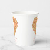 オレンジアプリコットチューリップフローラリースインクアート結婚ズ 紙コップ (右)