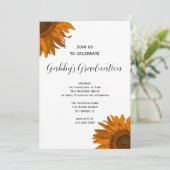 オレンジアポップ・アートのートサンフラワー卒業パーティー招待状 招待状 (スタンド正面)