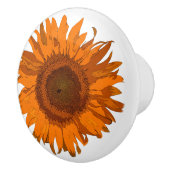 オレンジアポップ・アートのートサンフラワー セラミックノブ (右)