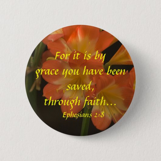 オレンジアマリリス 缶バッジ (正面)