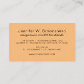 オレンジアミグルミ手作りヤーンニットクロシェ 名刺 (裏面)