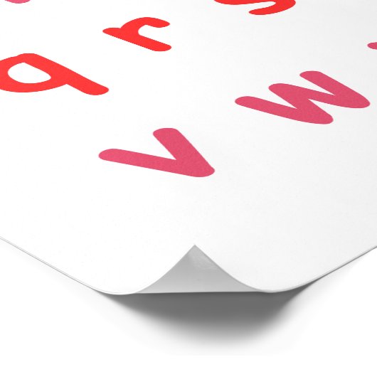 オレンジアルファベット小文字先生キッドルーム ポスター (角)