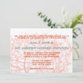 オレンジアンドアクアツリーウェディングパーソナライズされた招待状 招待状 (スタンド正面)