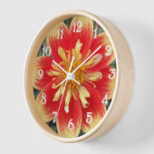 オレンジアンドイエローコレットダリアフローラ 壁時計 (傾斜)