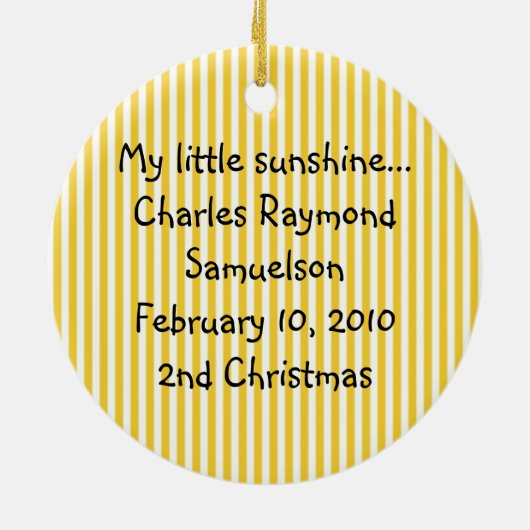 オレンジアンドイエローサンシャインオーナメント セラミックオーナメント (裏面)