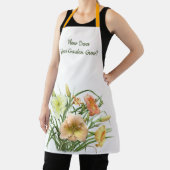 オレンジアンドイエローデイリリーフローラ植物学プリント エプロン (インサイチュ)