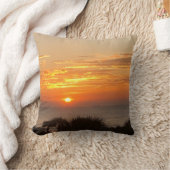 オレンジアンドイエロートロピカルビーチ海サンセット クッション (ブランケット)