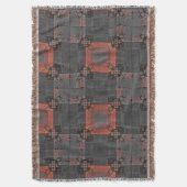 オレンジアンドグレークロスロードブランケット スローブランケット (正面縦)