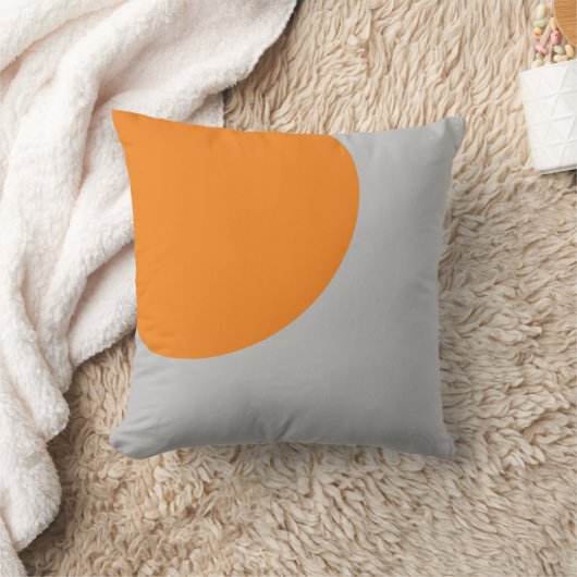 オレンジアンドグレー抽象芸術アート装飾用クッション クッション (ブランケット)