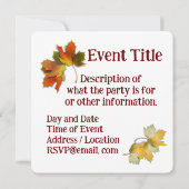 オレンジアンドゴールデン紅葉 招待状 (裏面)