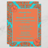 オレンジアンドターコイズダマスク 招待状 (正面/裏面)