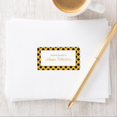 オレンジアンドダークブラウン水玉模様蔵書票 ラベル (インサイチュ)