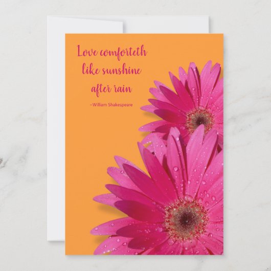 オレンジアンドピンクガーベラデイジー結婚式招待状 招待状 (裏面)