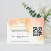 オレンジアンドピンクローズ詳細アコモデーションRSVPカー 出欠カード (スタンド正面)