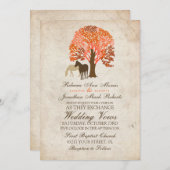 オレンジアンドブラウンオータムホース結婚式招待状 招待状 (正面/裏面)