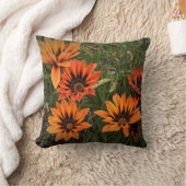 オレンジアンドブラックガザニア装飾用クッション クッション (ブランケット)