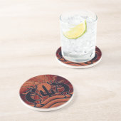 オレンジアンドブラックサウスウエスタンデザインココペリ コースター (側面)