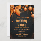 オレンジアンドブラックホリーフェスティバルホリデイ2025パーティー 招待状 (正面)