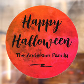 オレンジアンドブラック不気味フルムーンハッピーハローウィン ウィンドウサイン (シート2)