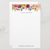 オレンジアンドブルゴーニュフローラガーランドオータムフローラ 便箋 (正面/裏面)