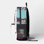 オレンジアンドブルーはっきりしたドッグポートレート プリントバックパック (右)