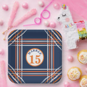 オレンジアンドブルースポーツテーマ紙プレート ペーパープレート (パーティー)