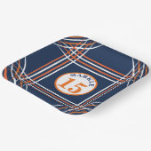 オレンジアンドブルースポーツテーマ紙プレート ペーパープレート (傾斜あり)