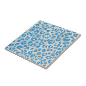 オレンジアンドブルー絵を描ヒョウ タイル (側面)