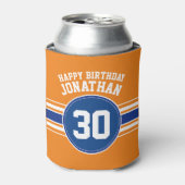 オレンジアンドブルー誕生日スポーツテーマ 缶クーラー (缶正面)