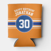 オレンジアンドブルー誕生日スポーツテーマ 缶クーラー (正面)