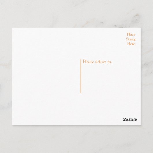 オレンジアンドホワイトサンキューハート秋の結婚式 ポストカード (裏面)