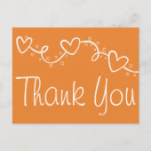 オレンジアンドホワイトサンキューハート秋の結婚式 ポストカード (正面)