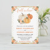 オレンジアンドホワイトフローラカボチャ秋の結婚式 招待状 (スタンド正面)