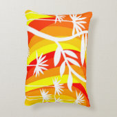 オレンジアンドホワイトボタニカルイラストレーション アクセントクッション (裏面(縦))