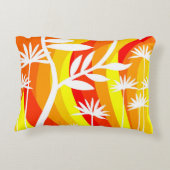 オレンジアンドホワイトボタニカルイラストレーション アクセントクッション (裏面)