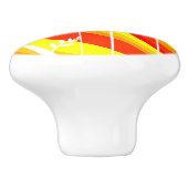 オレンジアンドホワイトボタニカルイラストレーション セラミックノブ (側面)