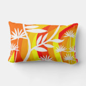 オレンジアンドホワイトボタニカルイラストレーション ランバークッション (裏面)
