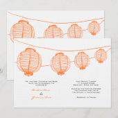 オレンジアンドホワイトランタン結婚式招待状 招待状 (正面/裏面)