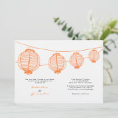 オレンジアンドホワイトランタン結婚式招待状 招待状 (スタンド正面)
