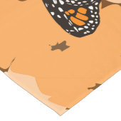 オレンジアート(昆虫)オオカバマダラ、モナークバタフライ&フローラルパターン ロングテーブルランナー (コーナー)