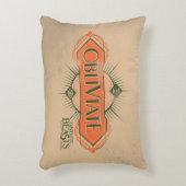 オレンジアールデコオブリビエート呪文図 アクセントクッション (正面(垂直))