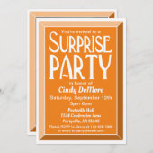 オレンジアールデコフォト誕生日サプライズパーティー 招待状 (正面/裏面)