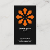 オレンジアールデコフラワースター – 黒 名刺 (裏面)