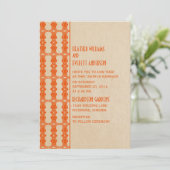 オレンジアールデコ縁ど結婚式招待状 招待状 (スタンド正面)