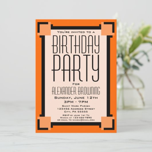 オレンジアールデコ誕生日パーティーへの招待 (スタンド正面)