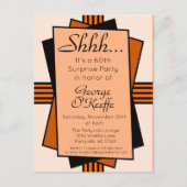 オレンジアールデコ60thサプライズパーティー誕生日 インビテーションポストカード (正面)