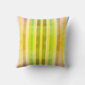 オレンジイエローとグリーンストライプの装飾用クッション クッション (裏面)