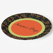 オレンジイエローとブラック ペーパープレート (アングル)