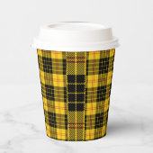 オレンジイエローの格子模様の紙コップ 紙コップ (左)